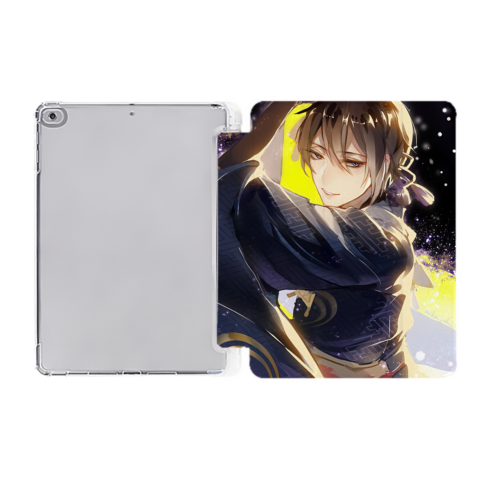 （画像用） 刀剣乱舞 Touken Ranbu IPad ケース ペン収納付き 三つ折りスタンド PUレザー×シリコン 対応機種9.5/10.5/10.9インチ